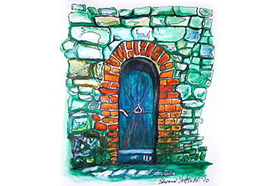 Medieval Dungeon Door (watercolor) 1